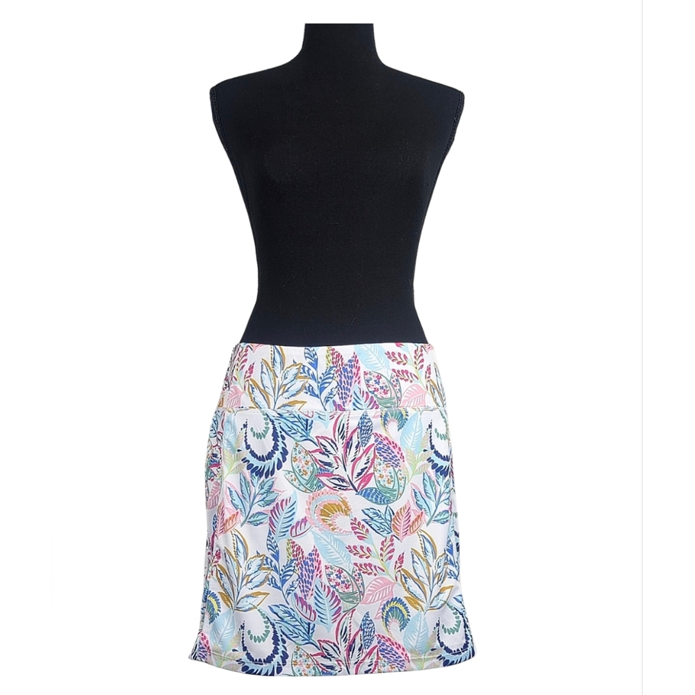 18 Birdies Floral Golf/Tennis/Pickleball Size L Athletic Skirt Built-In Short